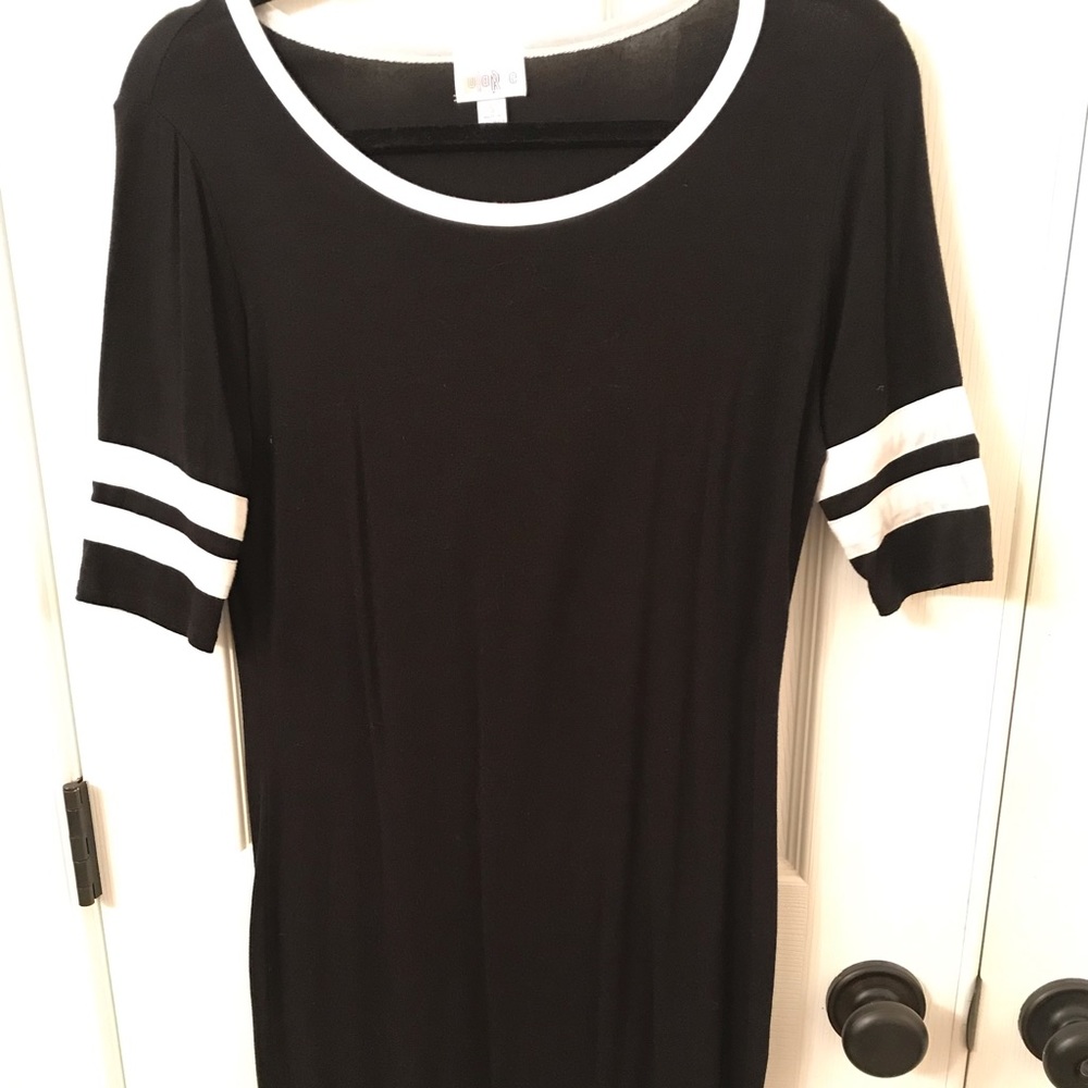 Lularoe Julia Dress Sm Black w/ white ringer